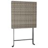 vidaXL Folding Bistro Table Grey PE rattan, powder-coated steel Compact