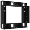 vidaXL TV Cabinet Set Wall-mounted 8 pcs Black Oak Engineered Wood