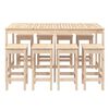 vidaXL Garden Bar Set Natural Pine Solid pine wood Large Seats Many