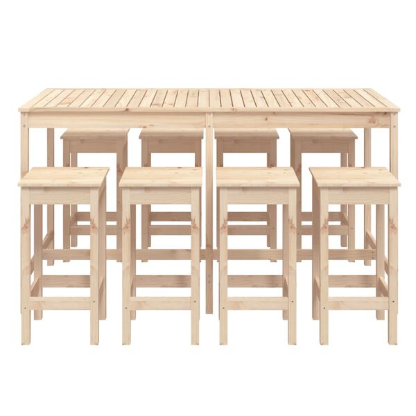 vidaXL Garden Bar Set Natural Pine Solid pine wood Large Seats Many