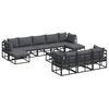 vidaXL Garden Sofa Set 11 pcs Black Aluminium