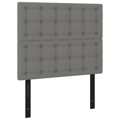 vidaXL Bed Frame with Headboard Dark Gray 39.4"x74.8" Twin Fabric