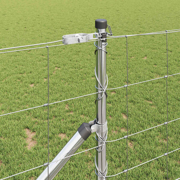 vidaXL Fence Post Galvanized 164.04 x 3.28 ft Steel