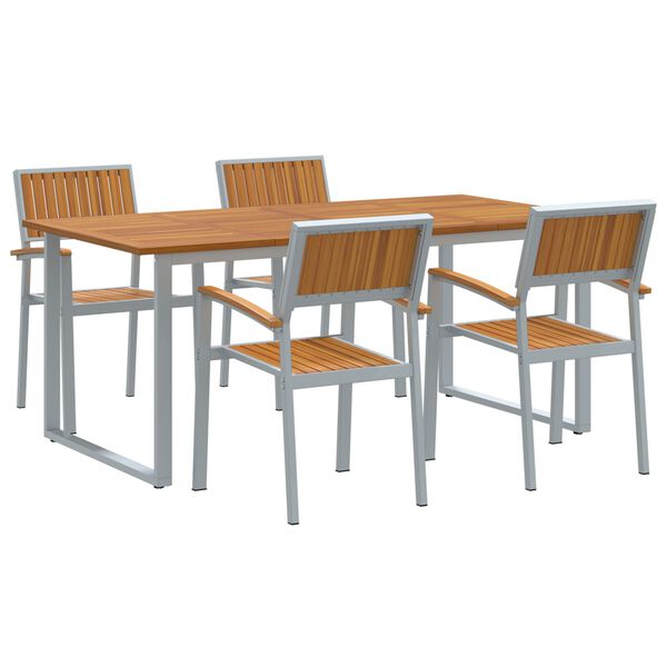 vidaXL Garden Dining Set 5 pcs Gray and brown