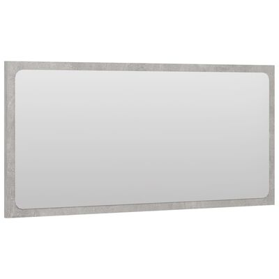 vidaXL Bathroom Mirror Concrete Gray 31.5"x0.6"x14.6" Chipboard