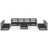 vidaXL Garden Lounge Set Black Solid pinewood Large Modular