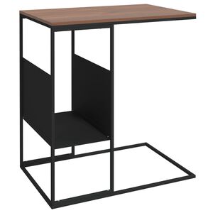 vidaXL Side Table Black 21.7"x14.2"x23.4" Engineered Wood