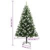 vidaXL Artificial Hinged Christmas Tree Green and White PVC, Metal 70.9 in