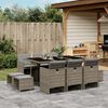 vidaXL Garden Dining Set Grey PE rattan, powder-coated steel, tempered glass