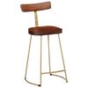 vidaXL Bar Stool Set of 2 Brown Solid mango wood, Iron Medium Footrest