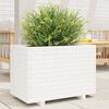 vidaXL Garden Planter White Solid Pine Wood Medium Garden Planter