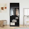vidaXL Wardrobe Black oak 31.50 x 19.69 x 78.74 in Engineered Wood