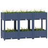 vidaXL Large Blue Grey Raised Bed Polypropylene Spacious