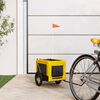 vidaXL Pet Bike Trailer Yellow and Black Oxford Fabric, Iron, PVC