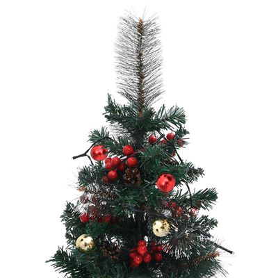 vidaXL Artificial Pathway Christmas Trees with LEDs 2 pcs 29.9" PVC