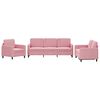 vidaXL Sofa Set Pink Velvet, metal, textilene, plywood Large