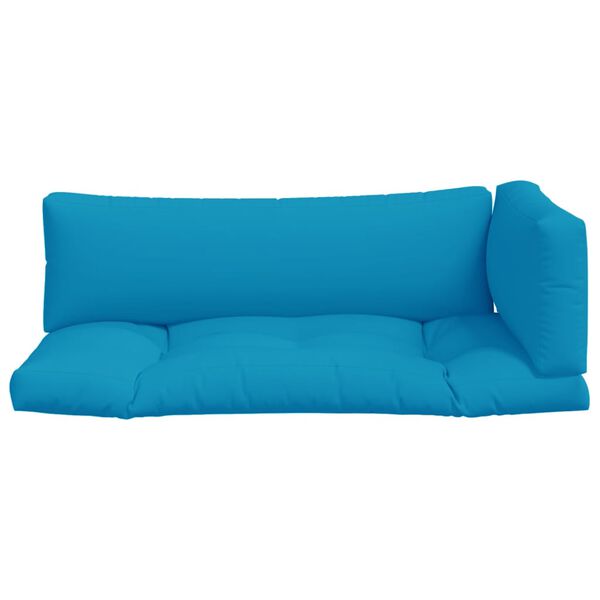 vidaXL Pallet Cushion Set of 3 Blue 100% polyester
