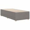 vidaXL Bed Frame Taupe Polyester, Plywood, Engineered Wood Twin Durable