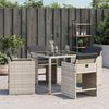 vidaXL Garden Chair Set of 4 Light Grey PE rattan, powder-coated steel