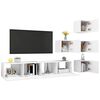 vidaXL 6 Piece TV Stand Set White Engineered Wood