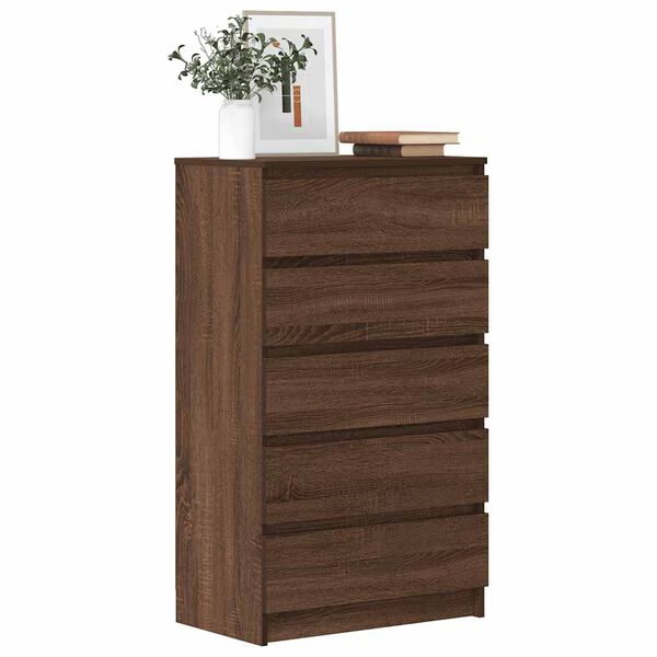 vidaXL Drawer Cabinet Brown Oak Engineered Wood Medium Drawer Cabinet