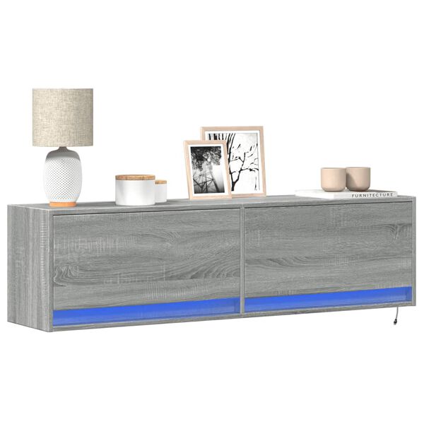 vidaXL TV Wall Cabinet Grey Sonoma Engineered wood Medium