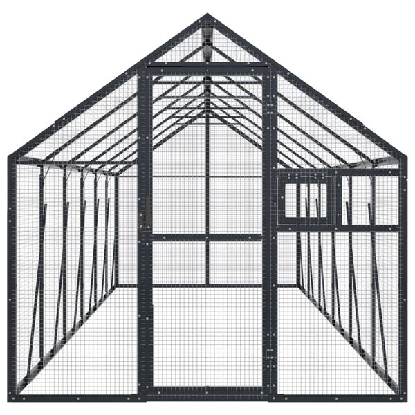 vidaXL Aviary Anthracite Aluminum 5.9 x 19.7 x 6.1 ft Locks Aviary