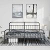 vidaXL Bed Frame Black Powder-Coated Steel Double Bed Durable