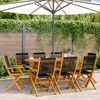 vidaXL Garden Chair Set of 8 Black Solid acacia wood with an oil finish