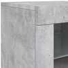 vidaXL Sideboard Concrete Grey Engineered Wood, Glass Large Sideboard