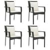 vidaXL Garden Dining Set Black, Rattan, Cream white