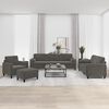vidaXL 4 Piece Sofa Set with Throw Pillows&Cushions Dark Gray Velvet