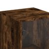 vidaXL Side Cabinet Smoked oak Engineered wood with glass and steel Medium