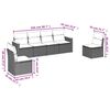 vidaXL Garden Sofa Set Black PE rattan, Powder-Coated Steel 6-Piece