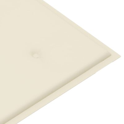 vidaXL Patio Bench with Cream Cushion 44.1" Solid Teak Wood