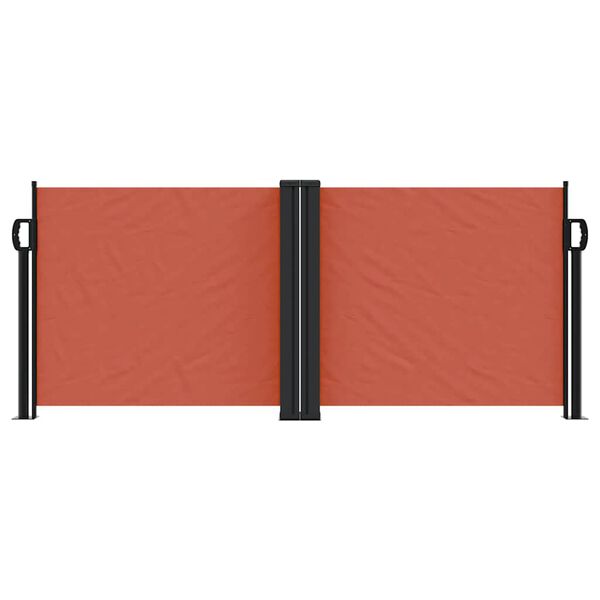 vidaXL Retractable Side Awning Terracotta 100% polyester with PU coating