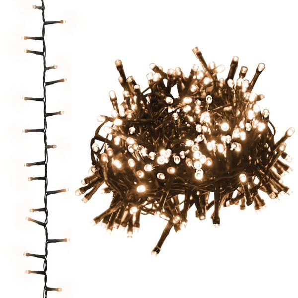 vidaXL LED String Warm White, Dark Green PVC, Copper 82 ft