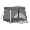 vidaXL Baby Playpen with Mattress Dark Gray Linen Fabric