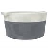 vidaXL Storage Basket Grey and White 100% Cotton 15.7 x 9.8 in Foldable