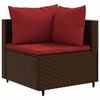 vidaXL Patio Lounge Set Brown PE Rattan Large Modular Patio Lounge Set