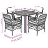 vidaXL Garden Dining Set Black and Cream White