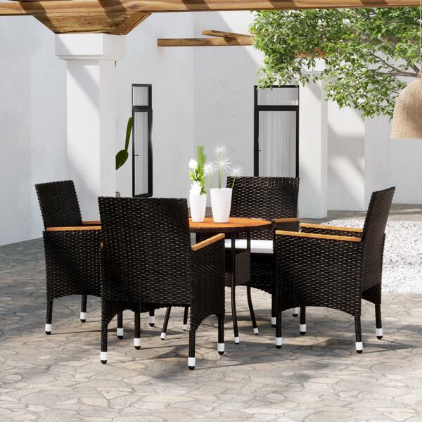 vidaXL Garden Bistro Set Black