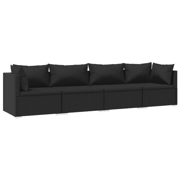 vidaXL Garden Lounge Set Black