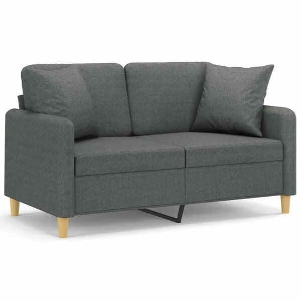 vidaXL 2-seater Sofa Dark Grey Fabric (100% polyester), metal, textilene