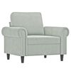 vidaXL Sofa Set Light Gray Velvet (100% polyester), metal, plywood Large