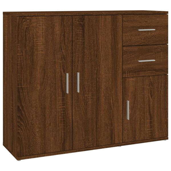 vidaXL Sideboard Brown oak Engineered wood 35.8x11.6x29.5 in Sideboard