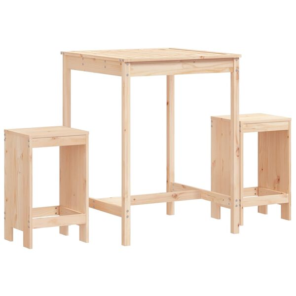 vidaXL Garden Bar Set Natural Solid pine wood Medium Minimalist