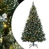 vidaXL Artificial Christmas Tree Green and White PVC, Steel 71 in