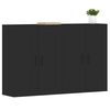 vidaXL Wall Mounted Cabinet Set of 2 Black Engineered wood Large