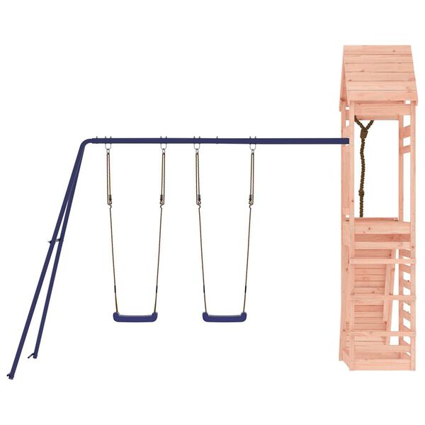 vidaXL Outdoor Playset Natural wood and blue Solid Douglas Fir wood Large
